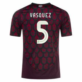 Low Profile Seam Construction Breathe Fit Adidas Mens Mexico Johan Vasquez Home Jersey 24/25 (Multicolor)