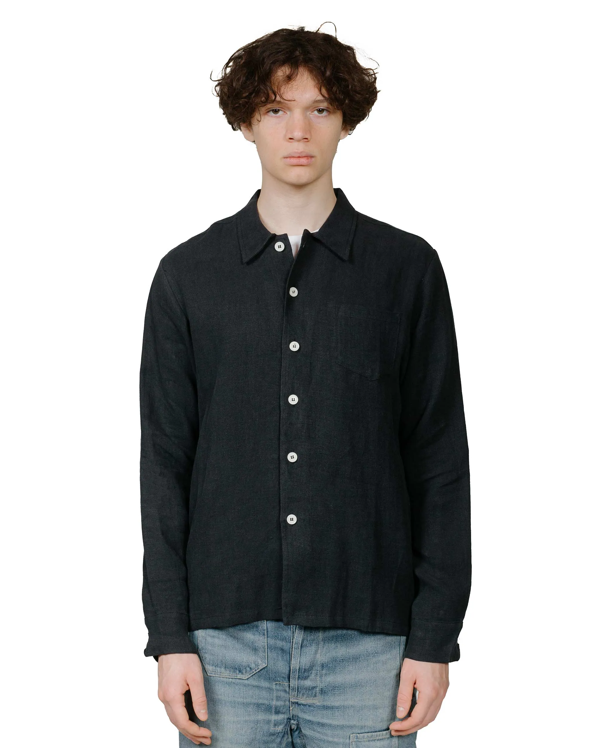 Active Wear Bather Coal Linen Leisure Shirt