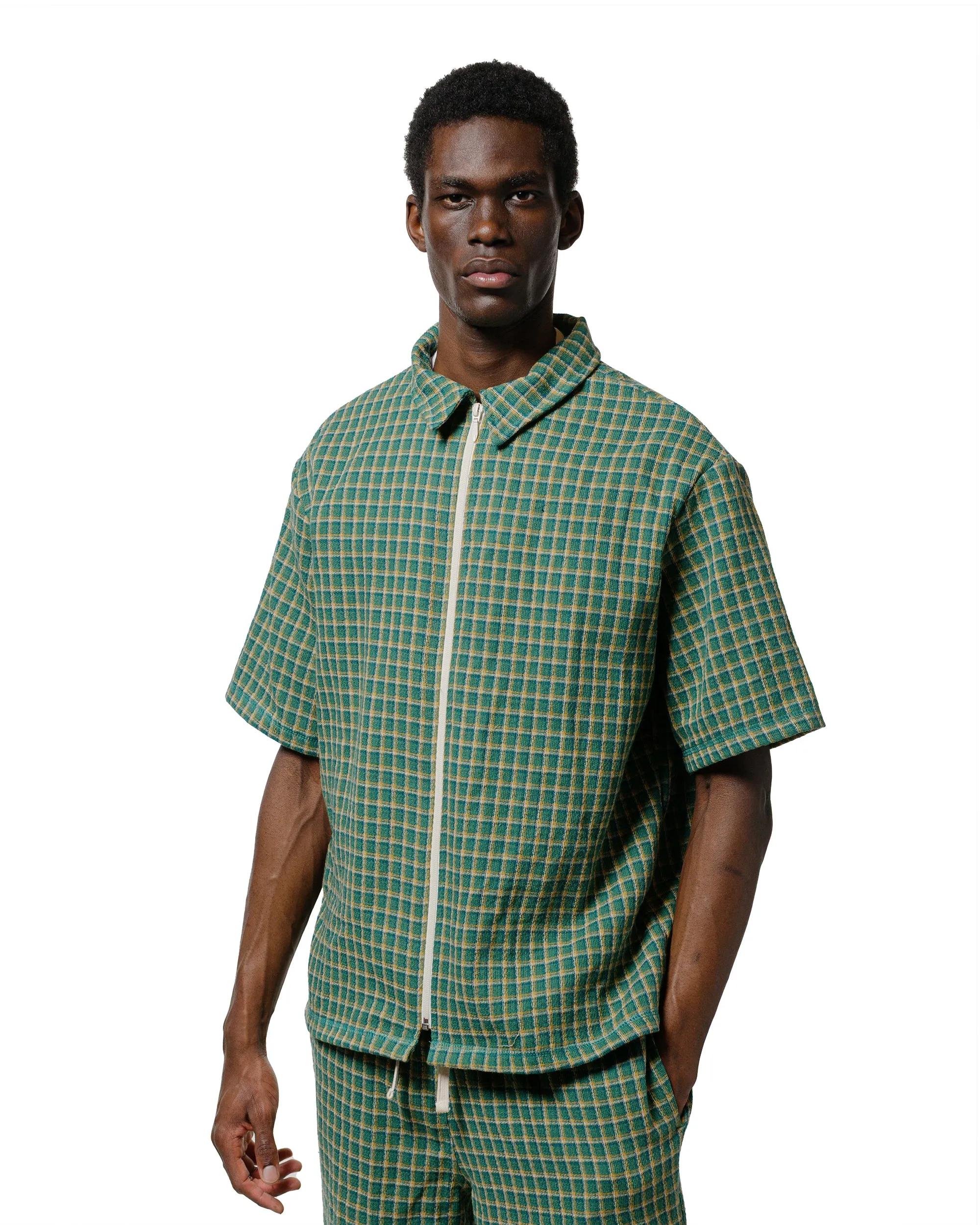 Bather Garden Check Tour Shirt Anti Static Treatment
