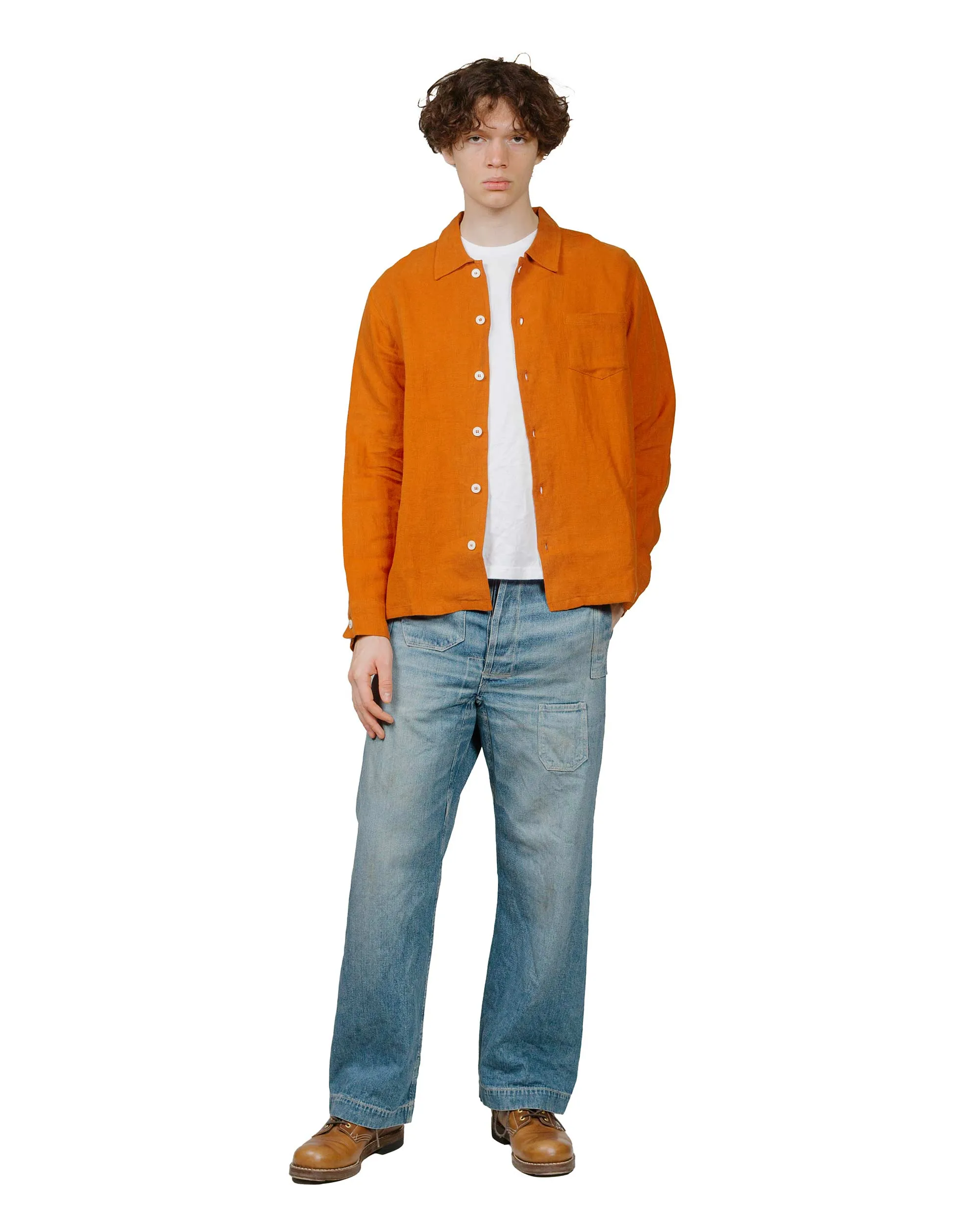 Bather Squash Linen Leisure Shirt Seamless Sides
