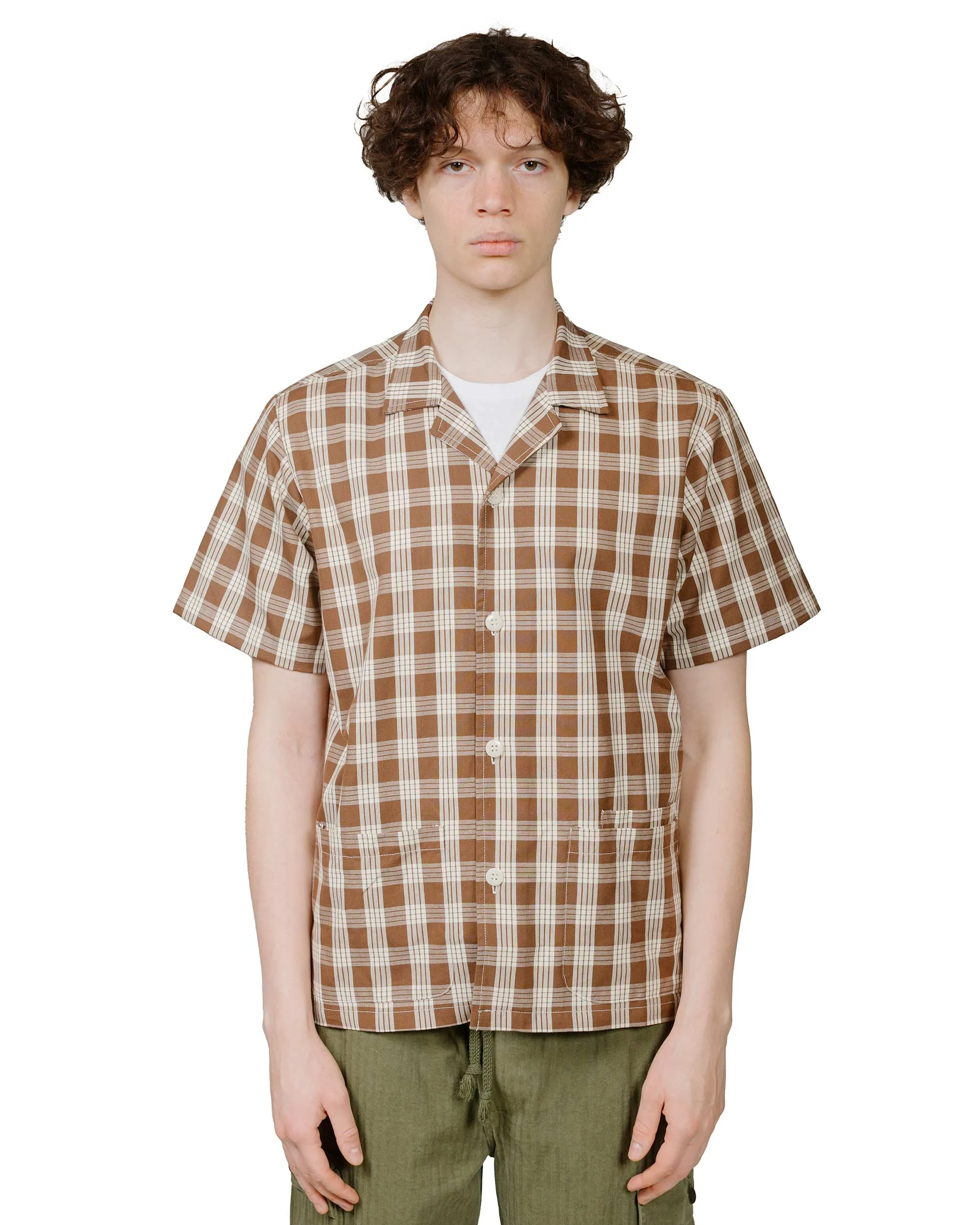 Bather Walnut Palaka Traveler Camp Shirt Trendy Outfit