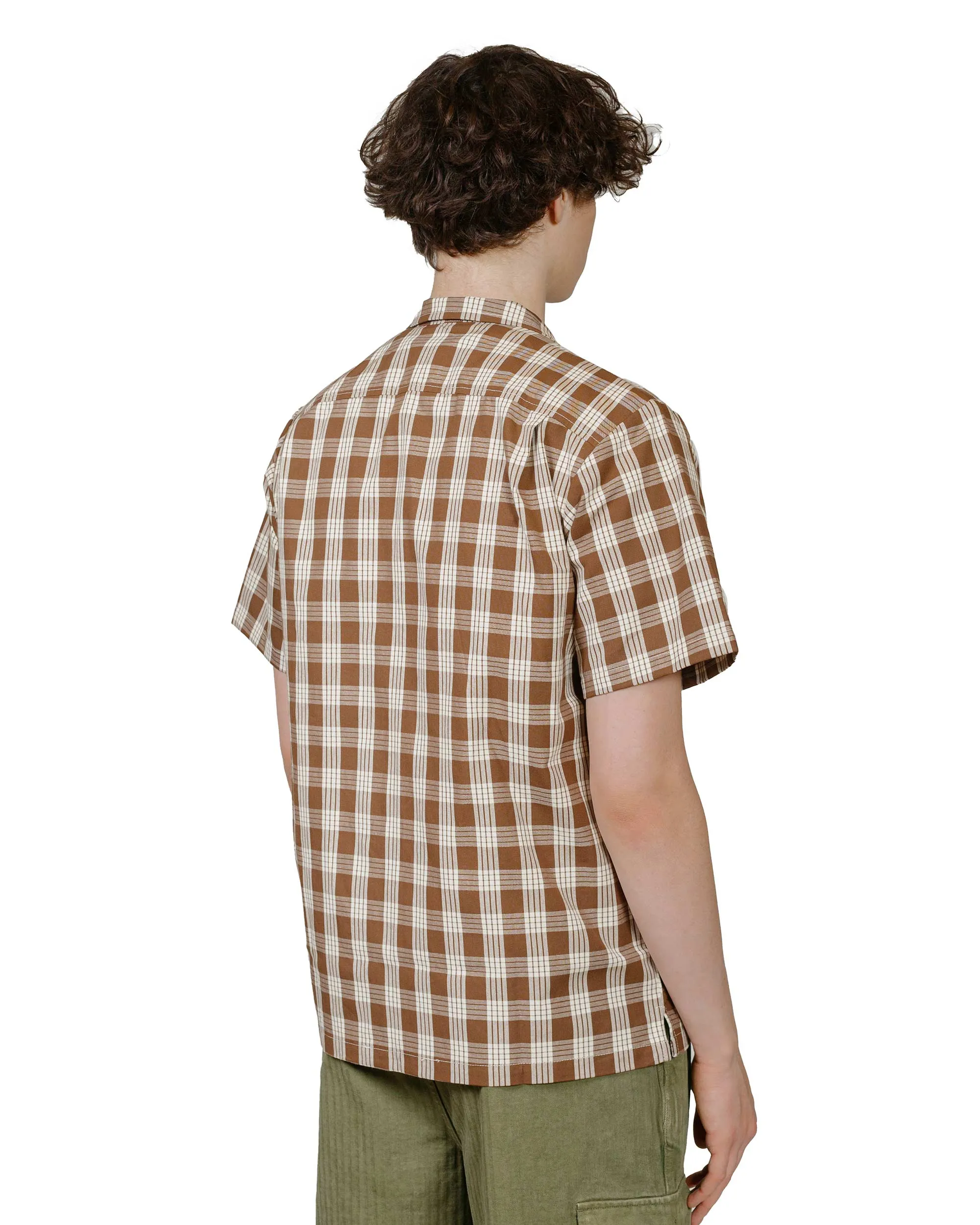 Structured Collar Bather Walnut Palaka Traveler Camp Shirt