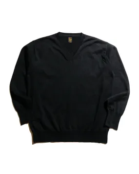Batoner The Sea Island Cotton V Neck Black Cold Day Wear