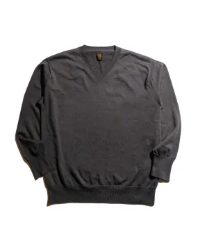Urban Essential Functional Wear Batoner The Sea Island Cotton V Neck Dark Gray