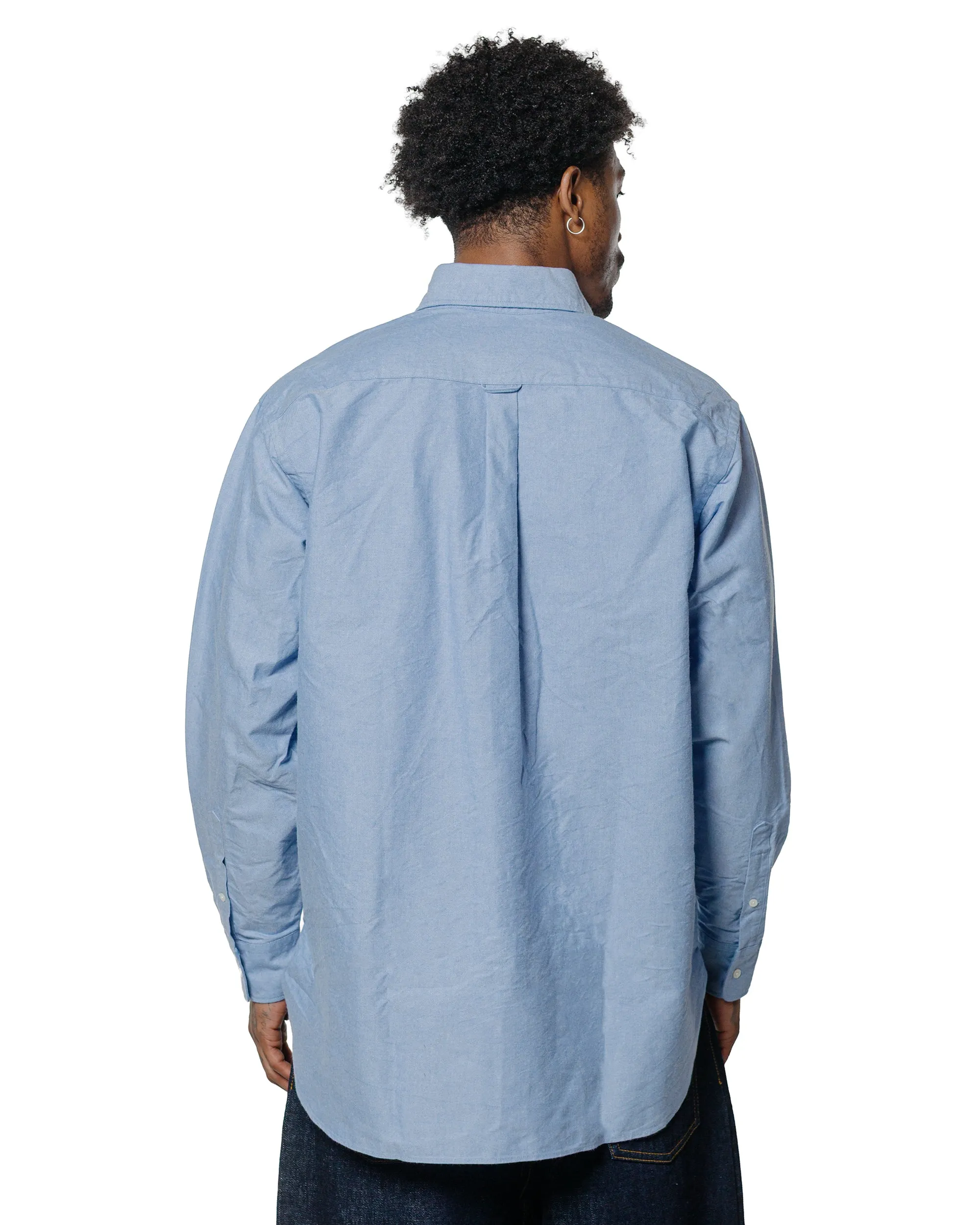 Beams Plus B.D. American Oxford Classic Fit Blue Smooth Stitch Pattern Cocktail Party