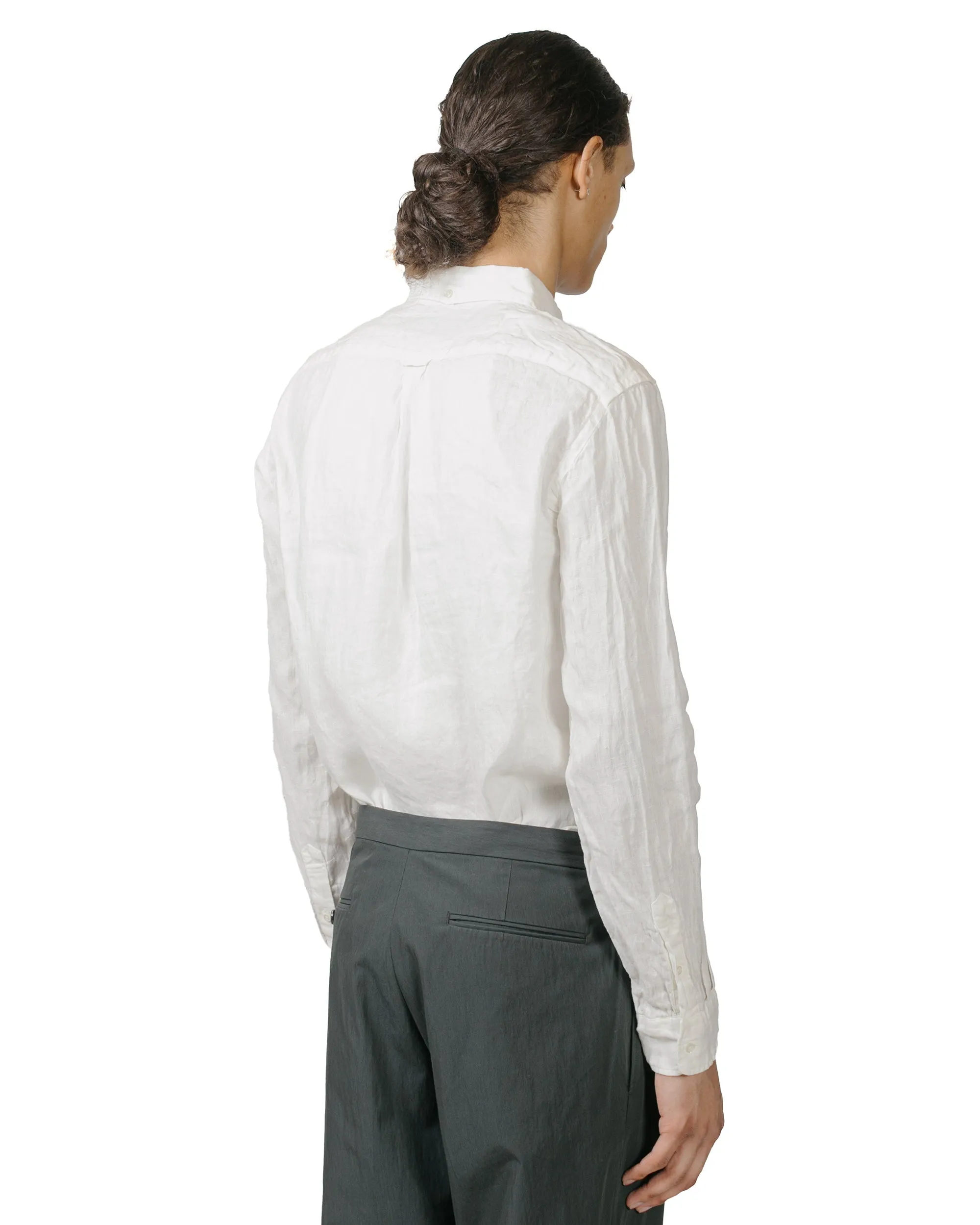 Beams Plus B.D. Linen Oxford White Graphic Art Winter Layering