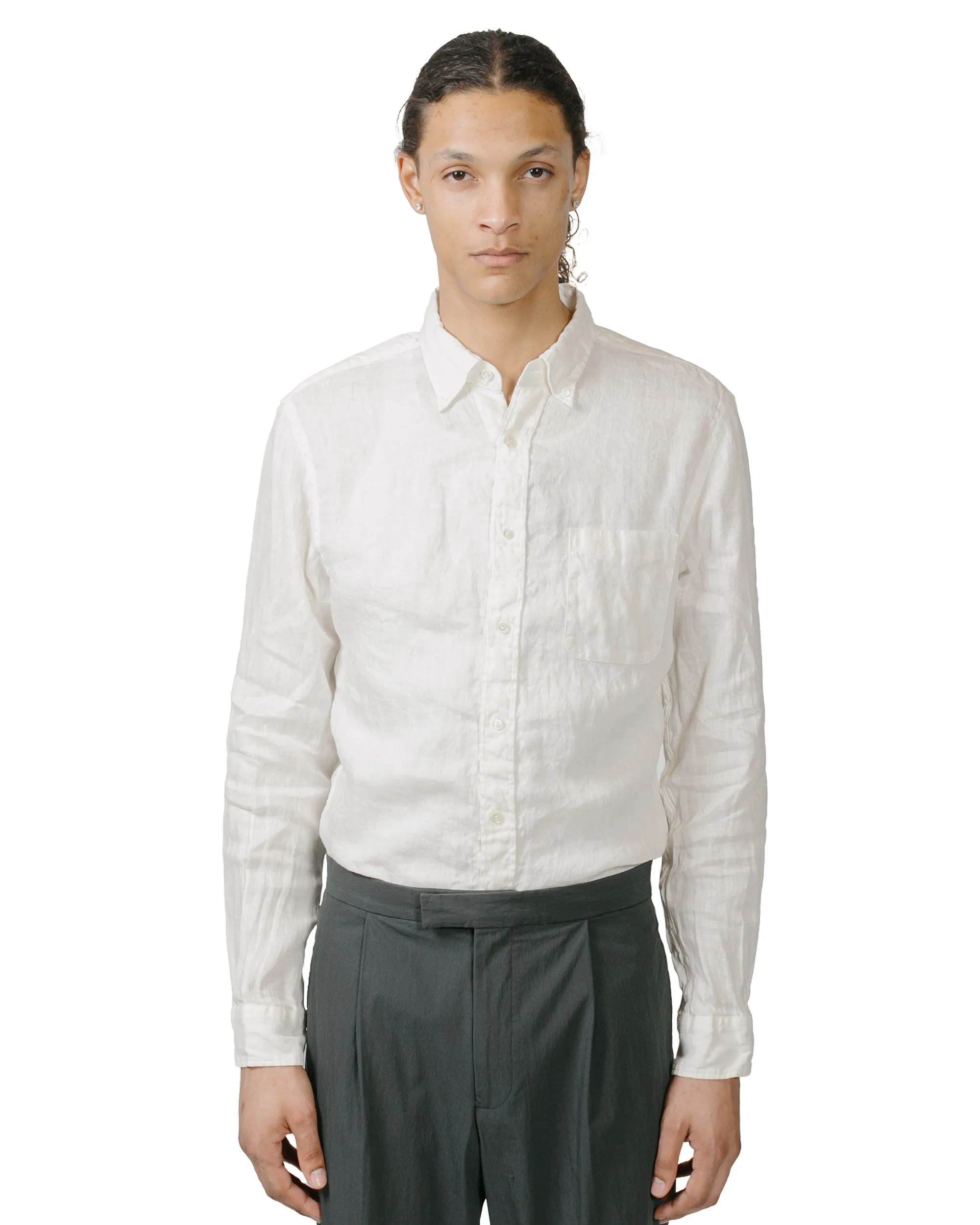 Beams Plus B.D. Linen Oxford White Cocktail Party