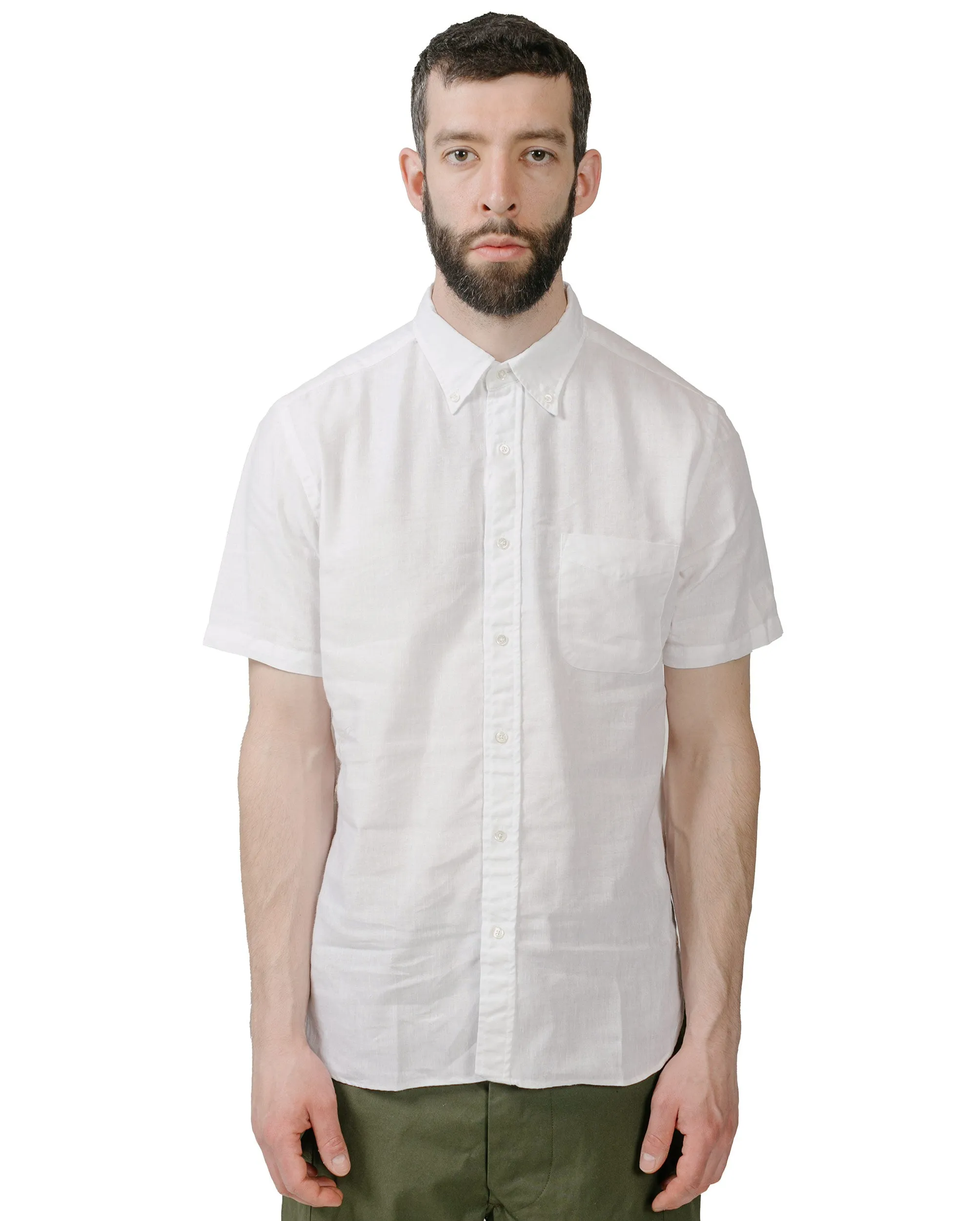 Beams Plus B.D. Short Sleeve COOLMAX? Linen White Monochrome Palette
