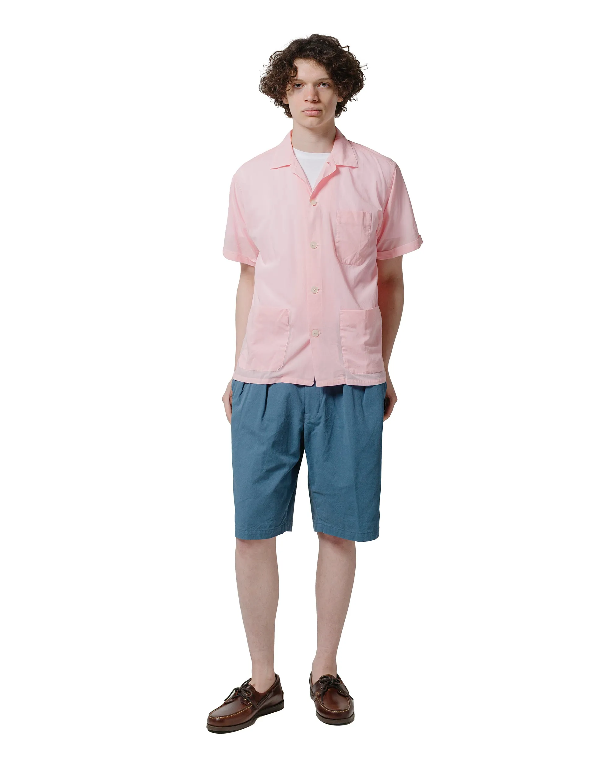 Beams Plus Beach Shirt 100/2 Organdy Garment Dyed Pink Workwear Style Cultural Inspired