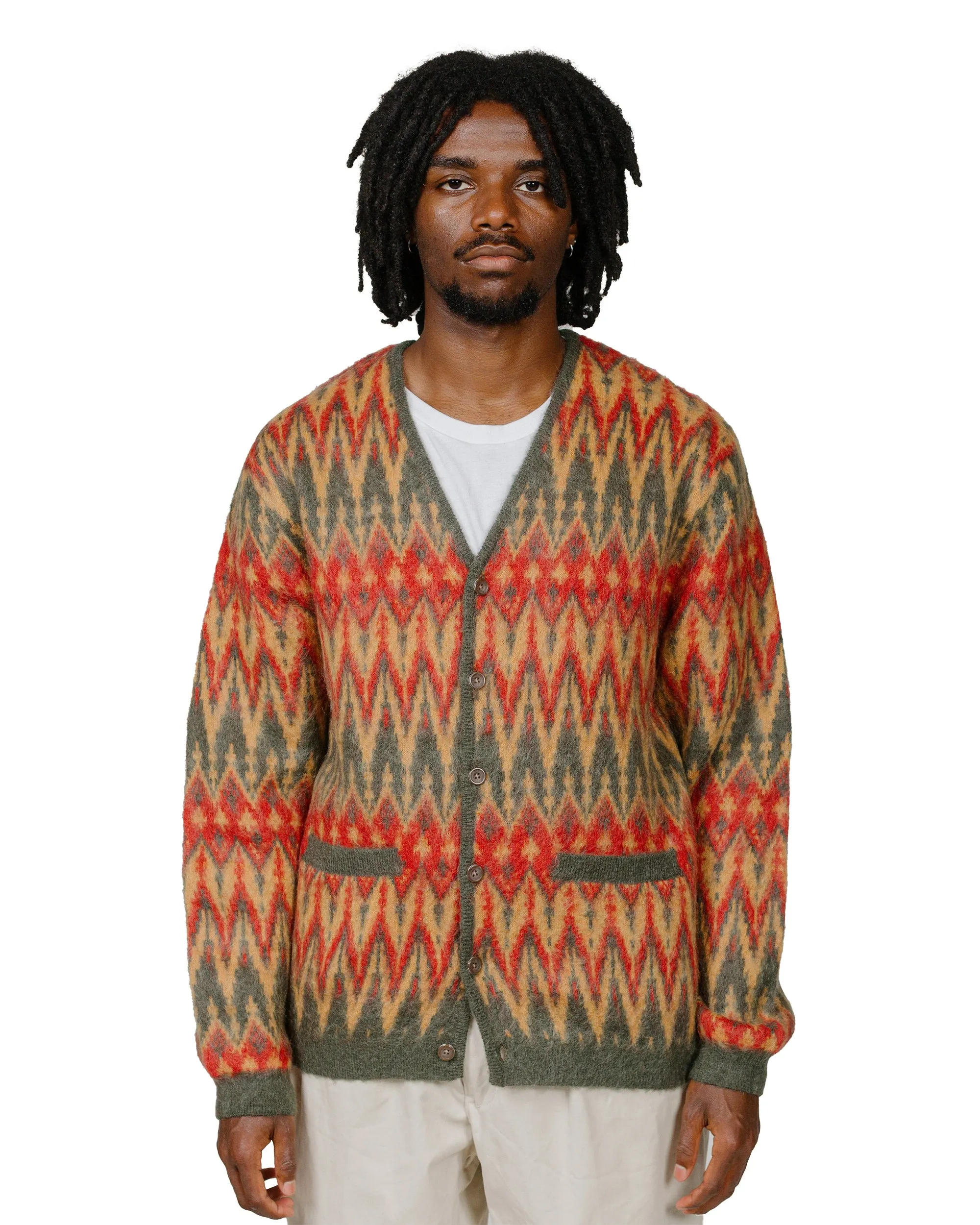 Quality control product swimming suitable buoyancy Beams Plus Cardigan Double Jacquard Chevron Pattern Green