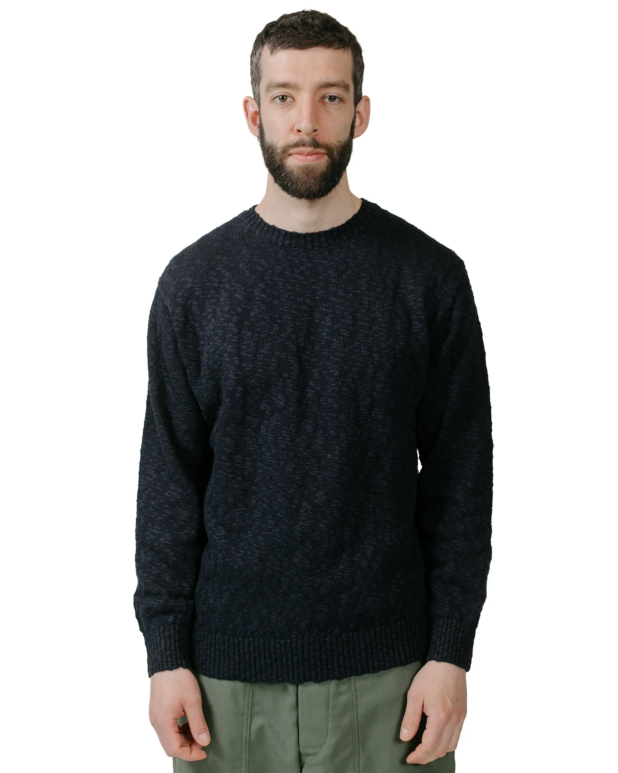 Dark Shade Weekend Chic Beams Plus Crew Cotton Hemp 5G Navy