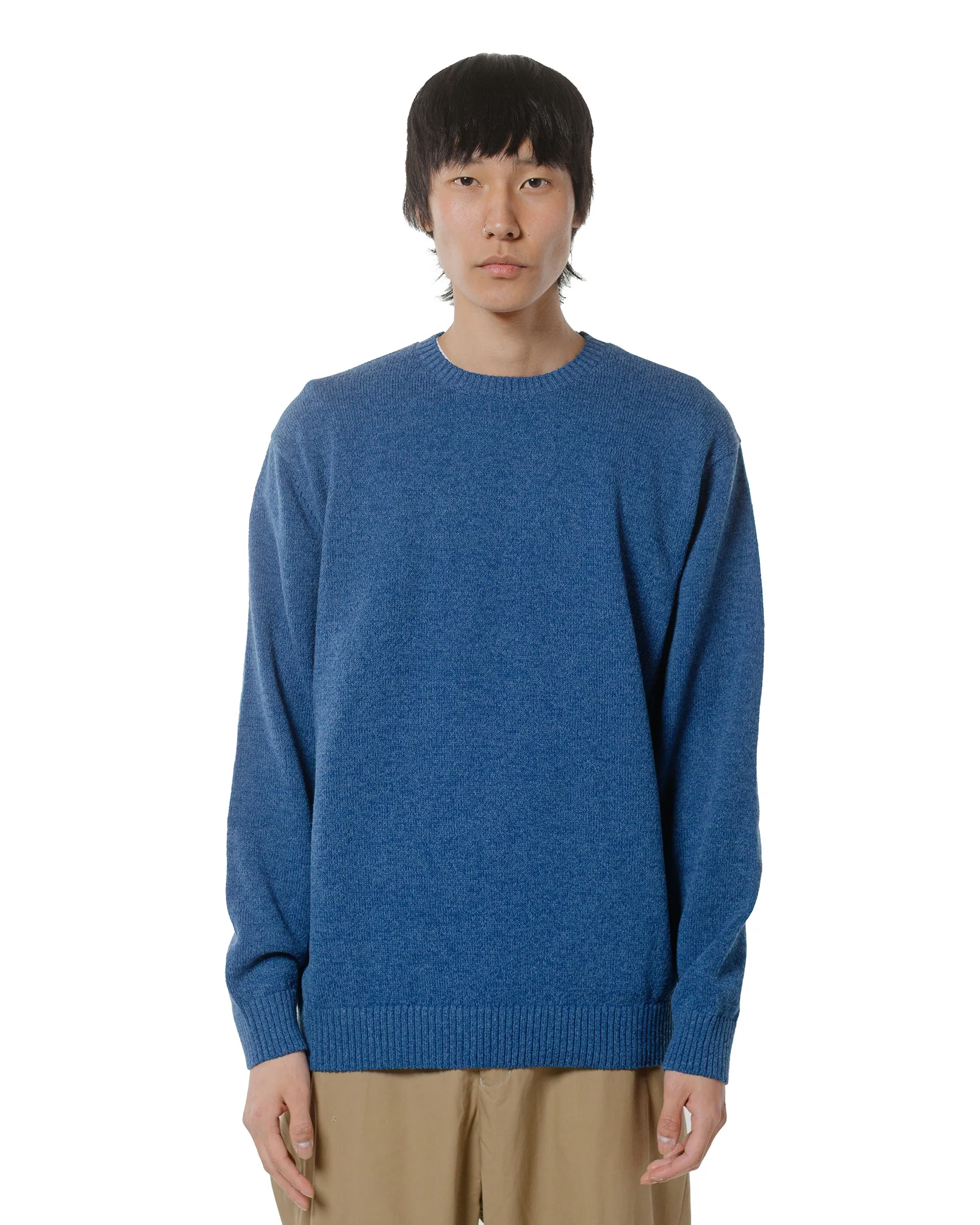 Beams Plus Crew Lily 7G Blue Relaxed Outfit