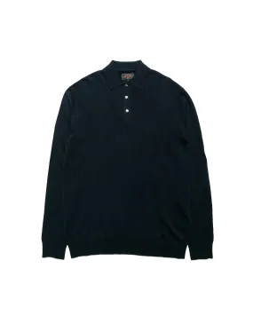 Beams Plus Knit Polo 12G Navy Cozy Outfit product concert wearability
