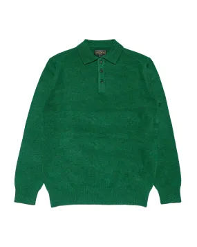 Beams Plus Knit Polo 9G Bright Green Cozy Clothing Style group wear