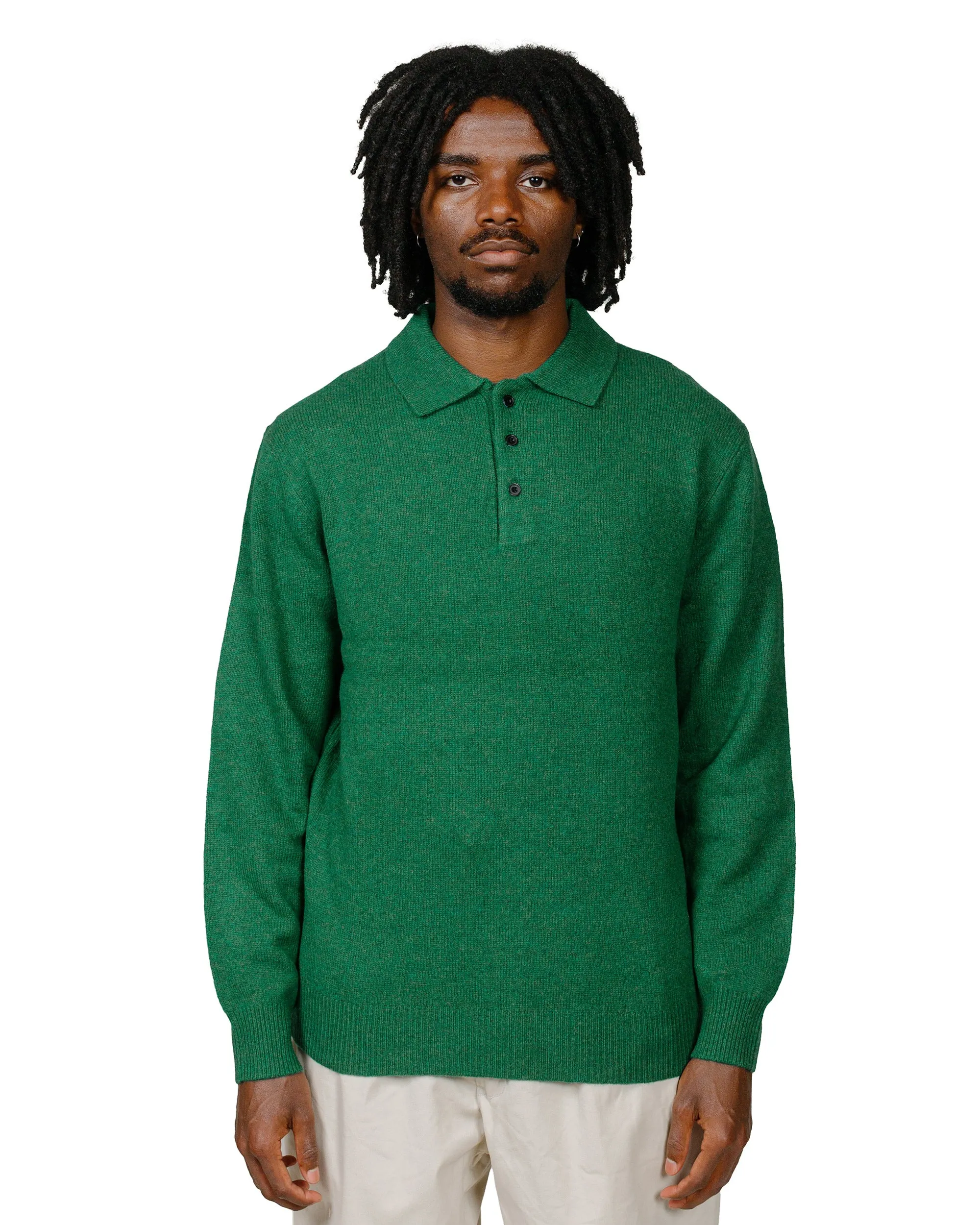 Pullover product surfing suitability Beams Plus Knit Polo 9G Bright Green