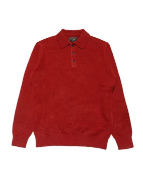 Neutral Tone Soft Texture Beams Plus Knit Polo 9G Burgundy