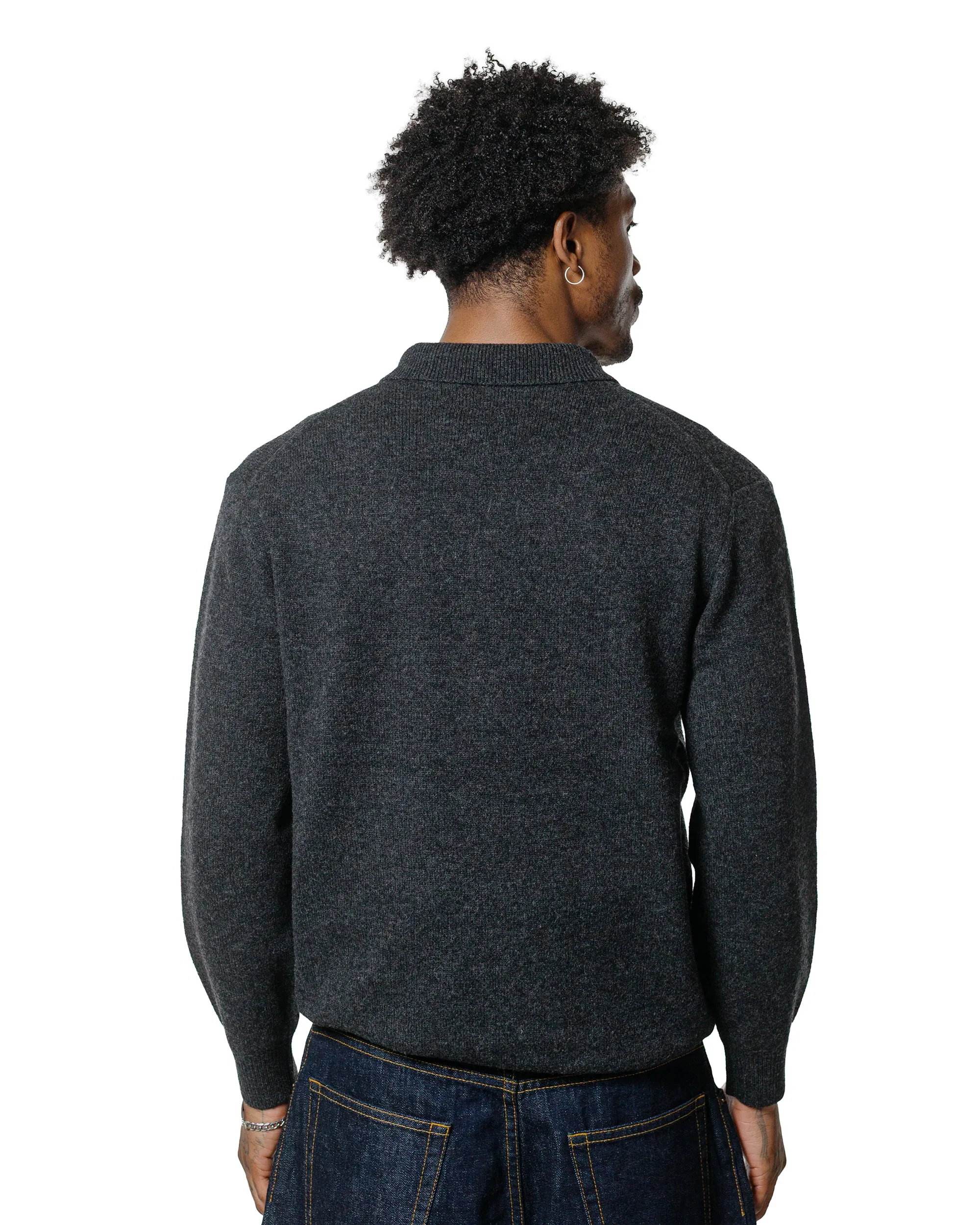 right for outdoor activities Cozy Mood Beams Plus Knit Polo 9G Charcoal Grey