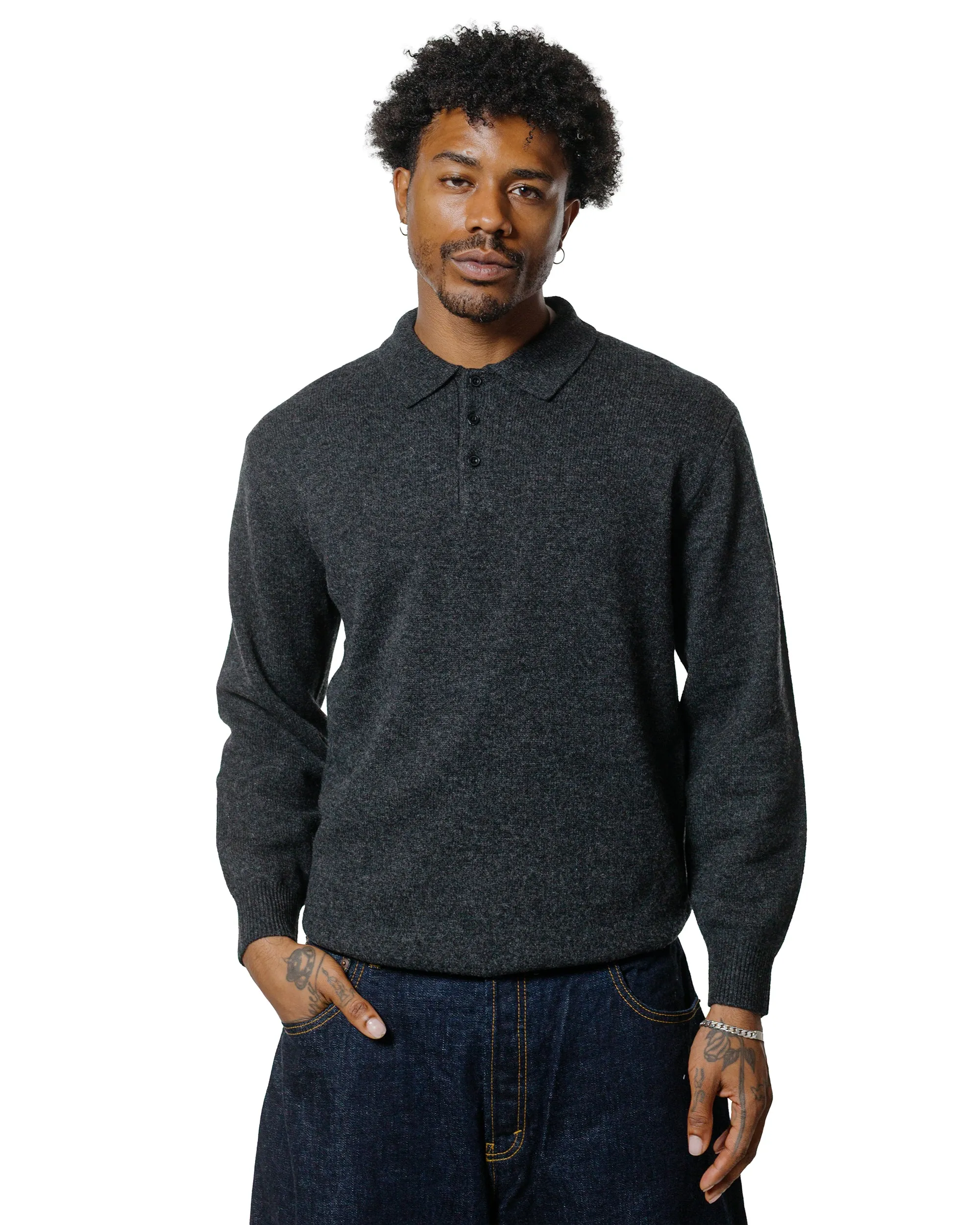 Outdoor Essential Beams Plus Knit Polo 9G Charcoal Grey