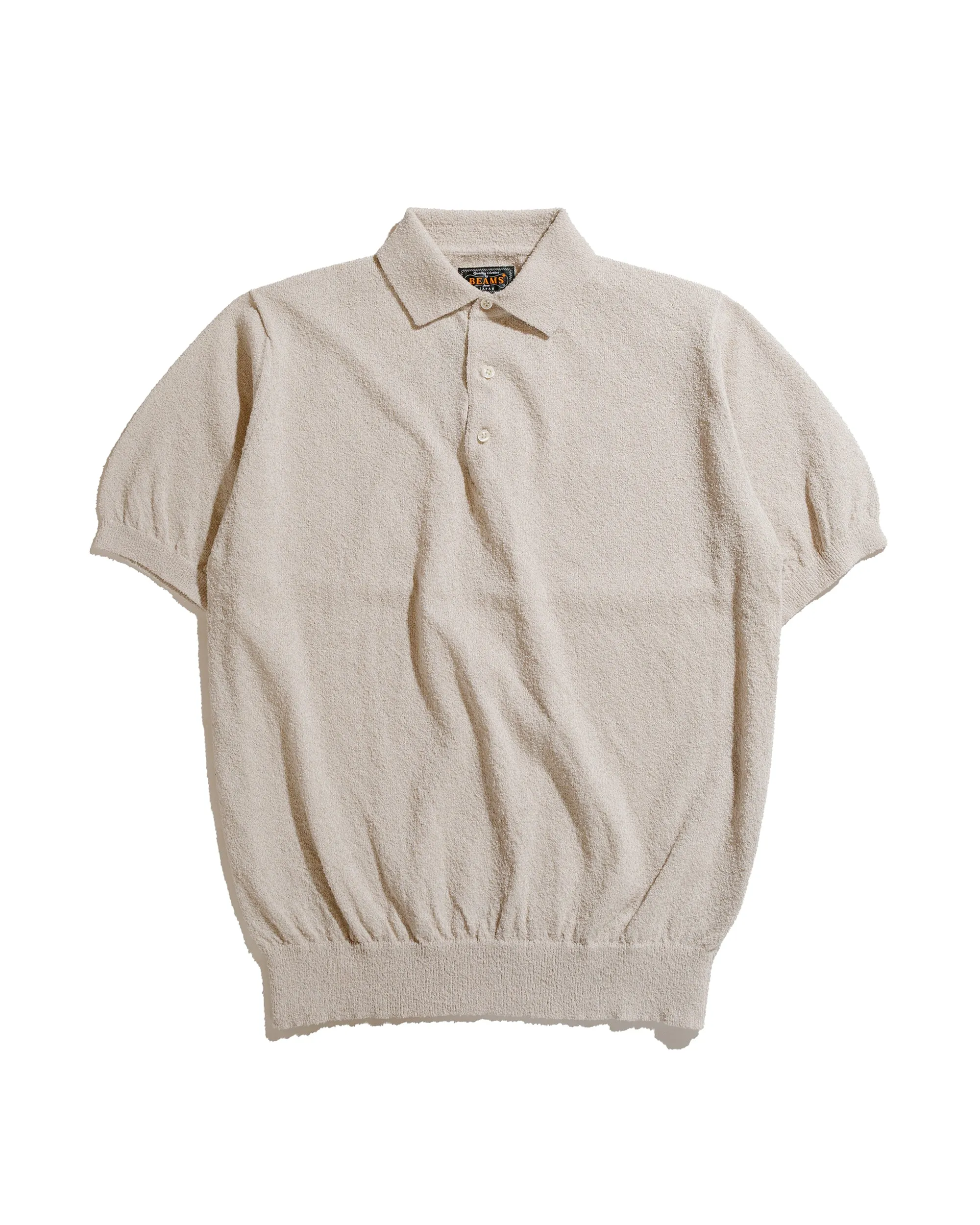 Fade Resistant Formula Beams Plus Knit Polo Boucle Beige