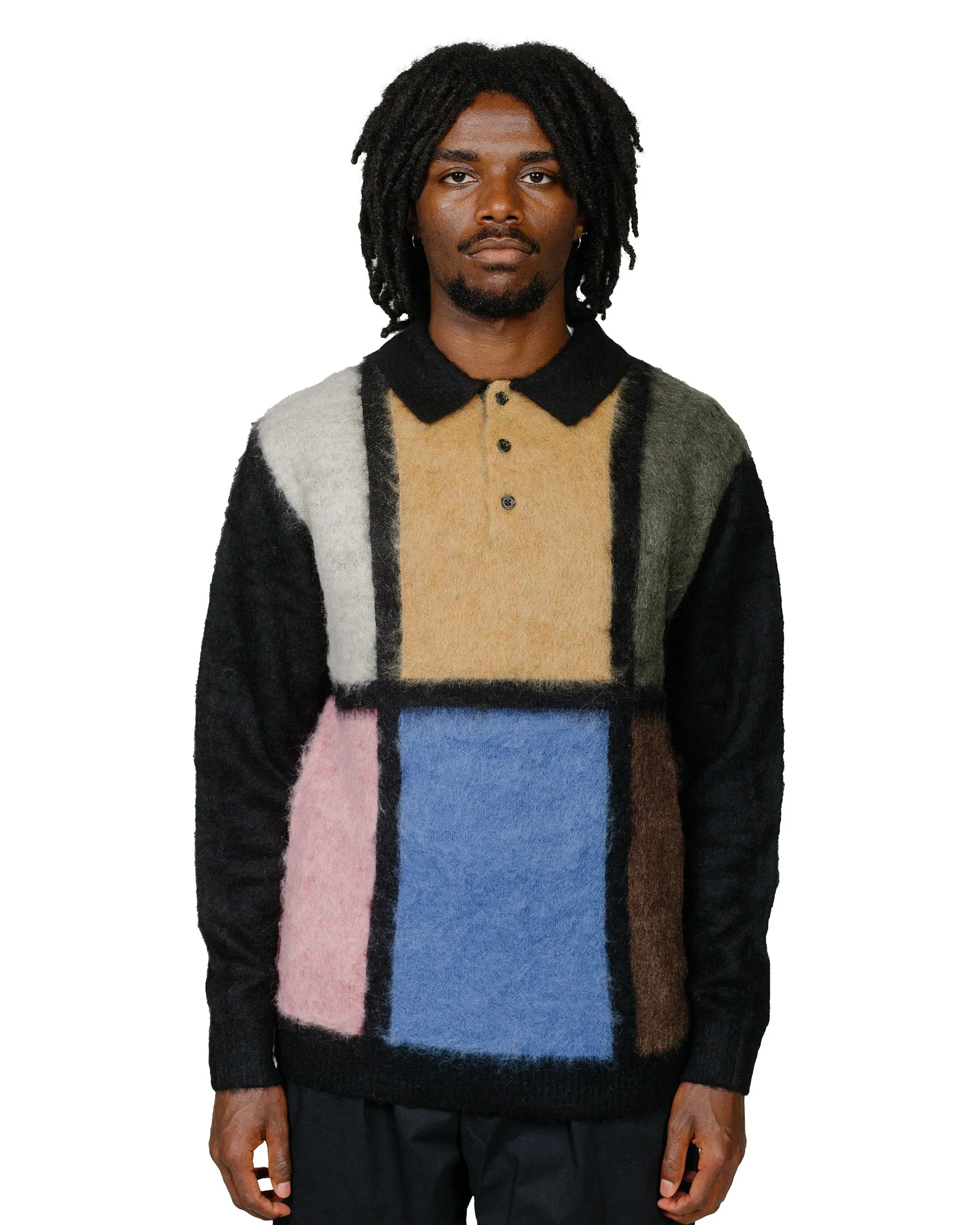 Camouflage Comfort Piece Beams Plus Knit Polo Shaggy Black