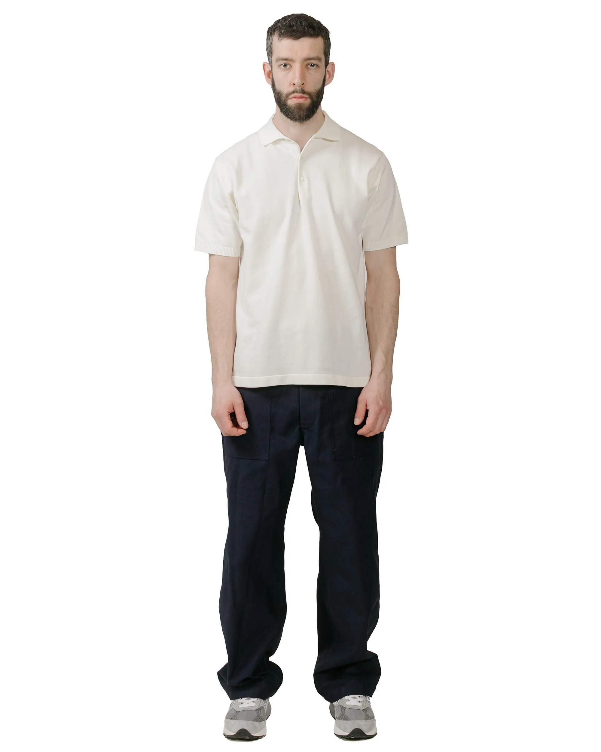 product handmade quality product semi formal grace Beams Plus Knit Polo Solid 12G White