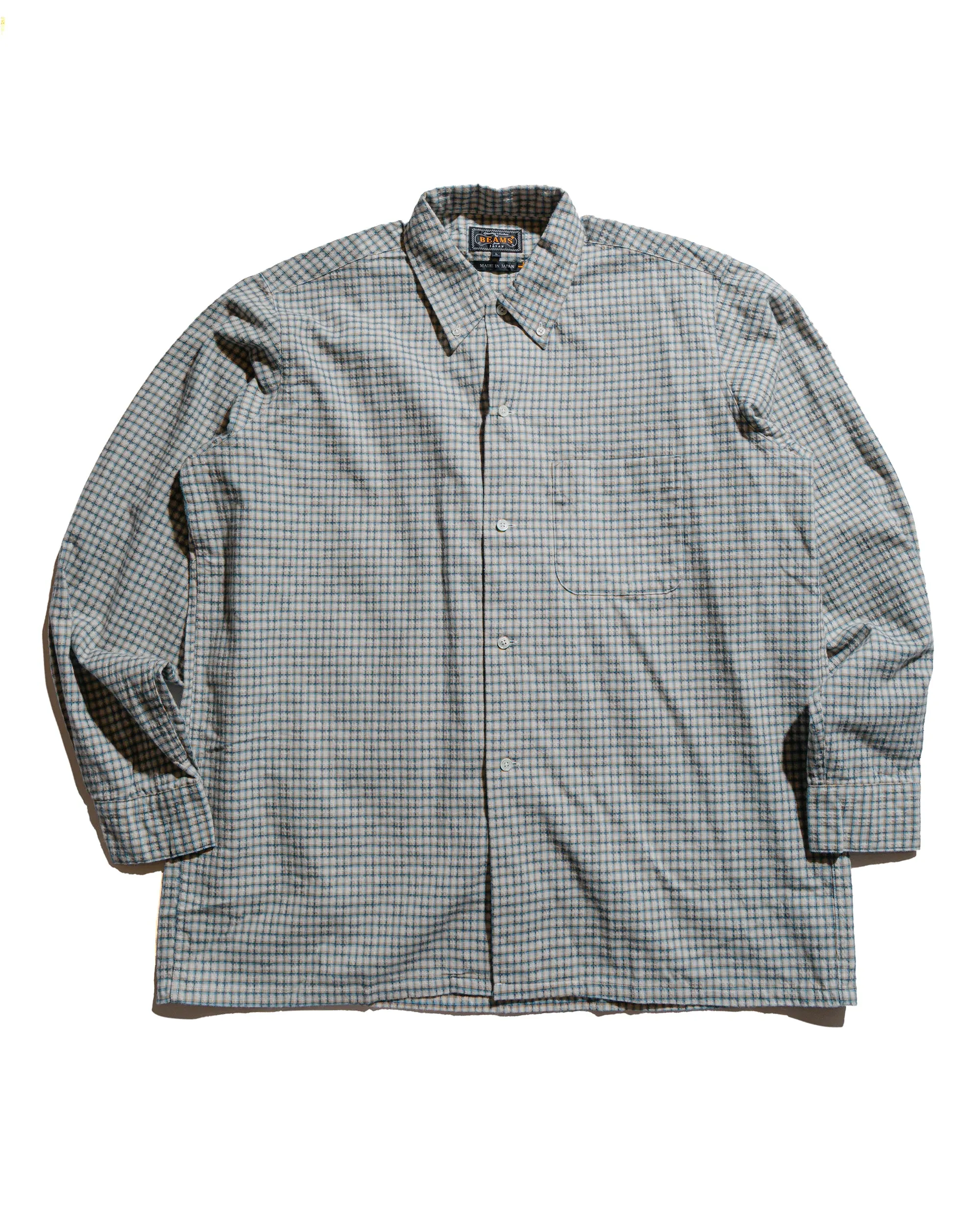 Contemporary Look Beams Plus Open B.D. Dobby Plaid White