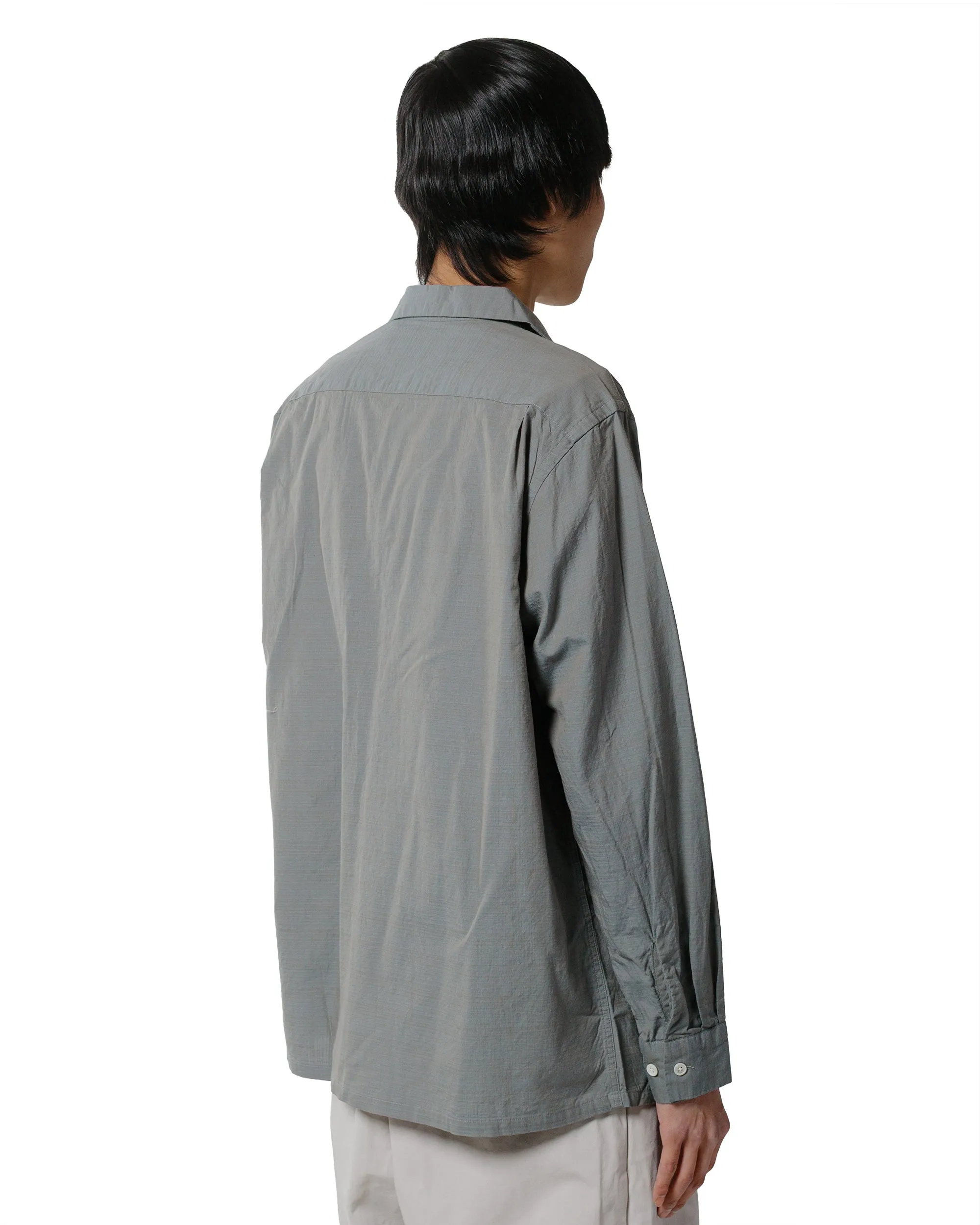 Tall friendly High Density Weave Beams Plus Open Collar Slab Chambray Sage