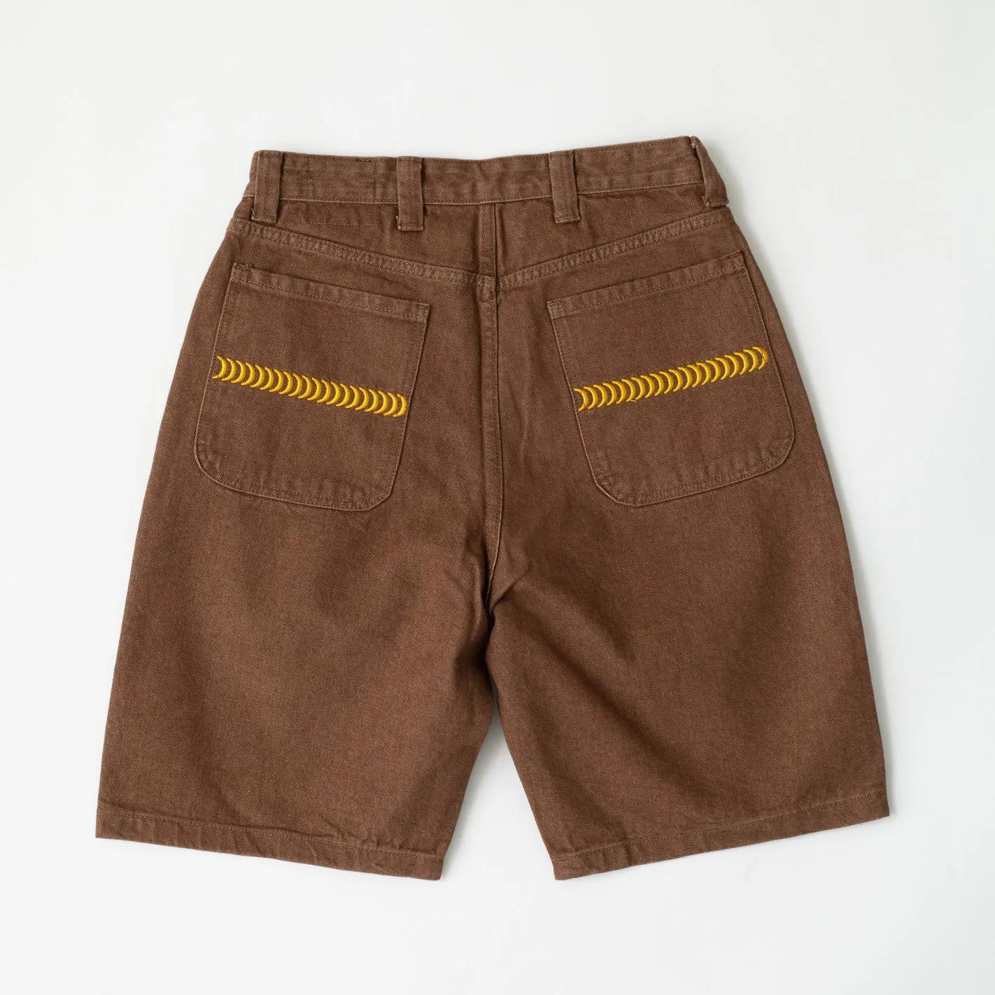 Move Fast Bighead Denim Shorts (Brown)
