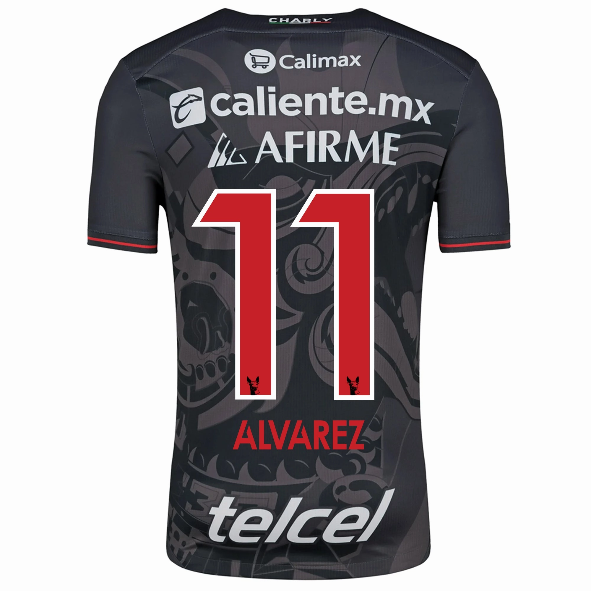 Taped Shoulder Seams Charly Efrain Alvarez Xolos de Tijuana Third Jersey 24/25 (Black/Red)