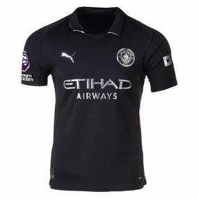Puma Men's Manchester City Away Jersey 25/26 w/ NRFR   EPL Patches (Puma Black) Fast Reaction Fitness Apparel