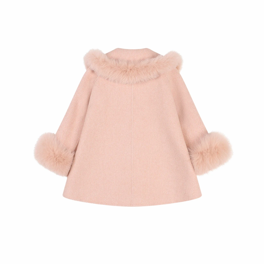 Durable zipper pull Bobble Babies Cashmere Coat with Pom-poms, Blush