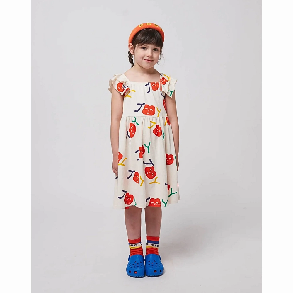 Active Moments Bobo Choses Smiling all over ruffle dress, Off white