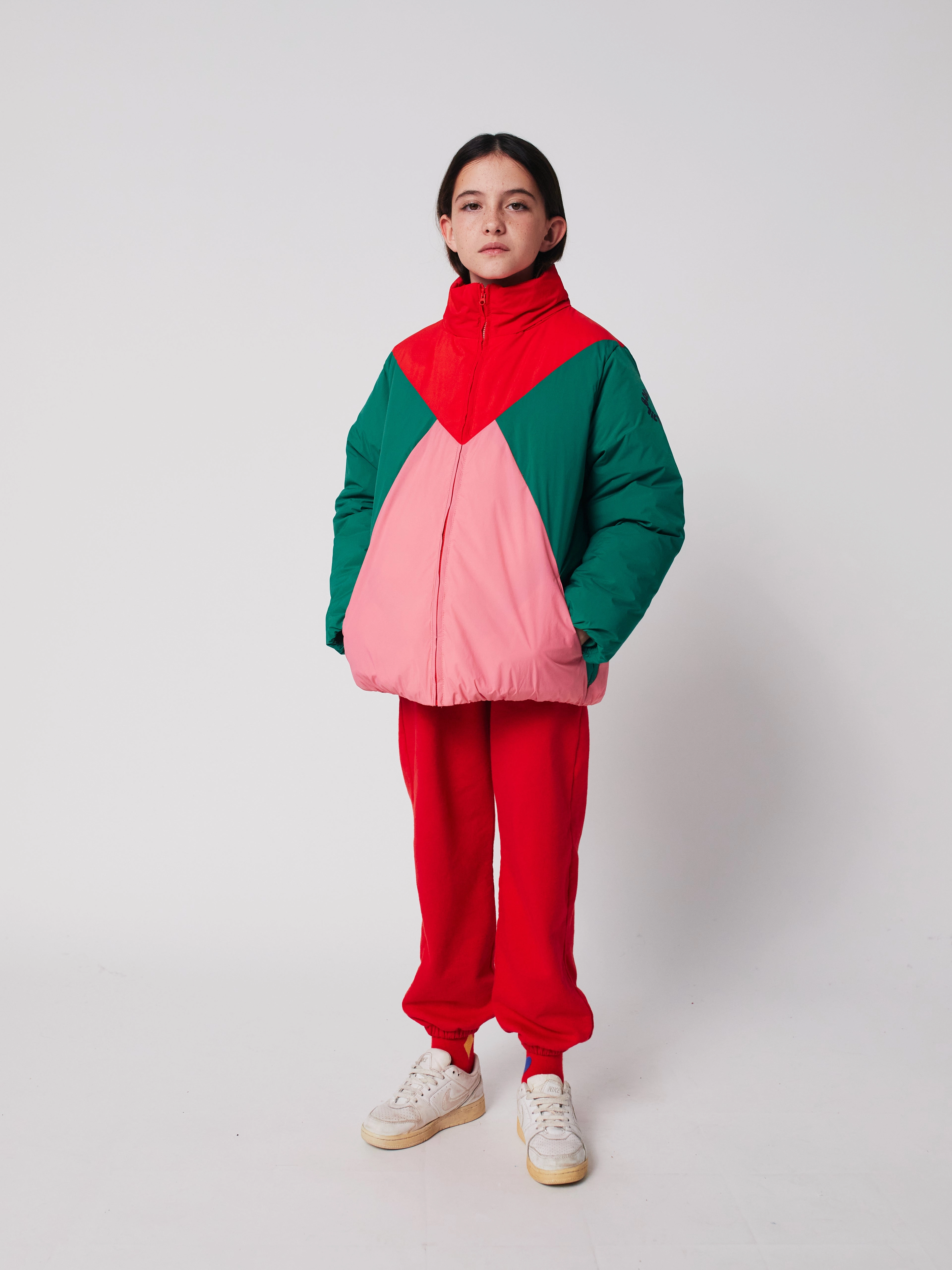Bobo Choses Tic Tac Toe color block anorak, Multicolor Heat Reflective Layer