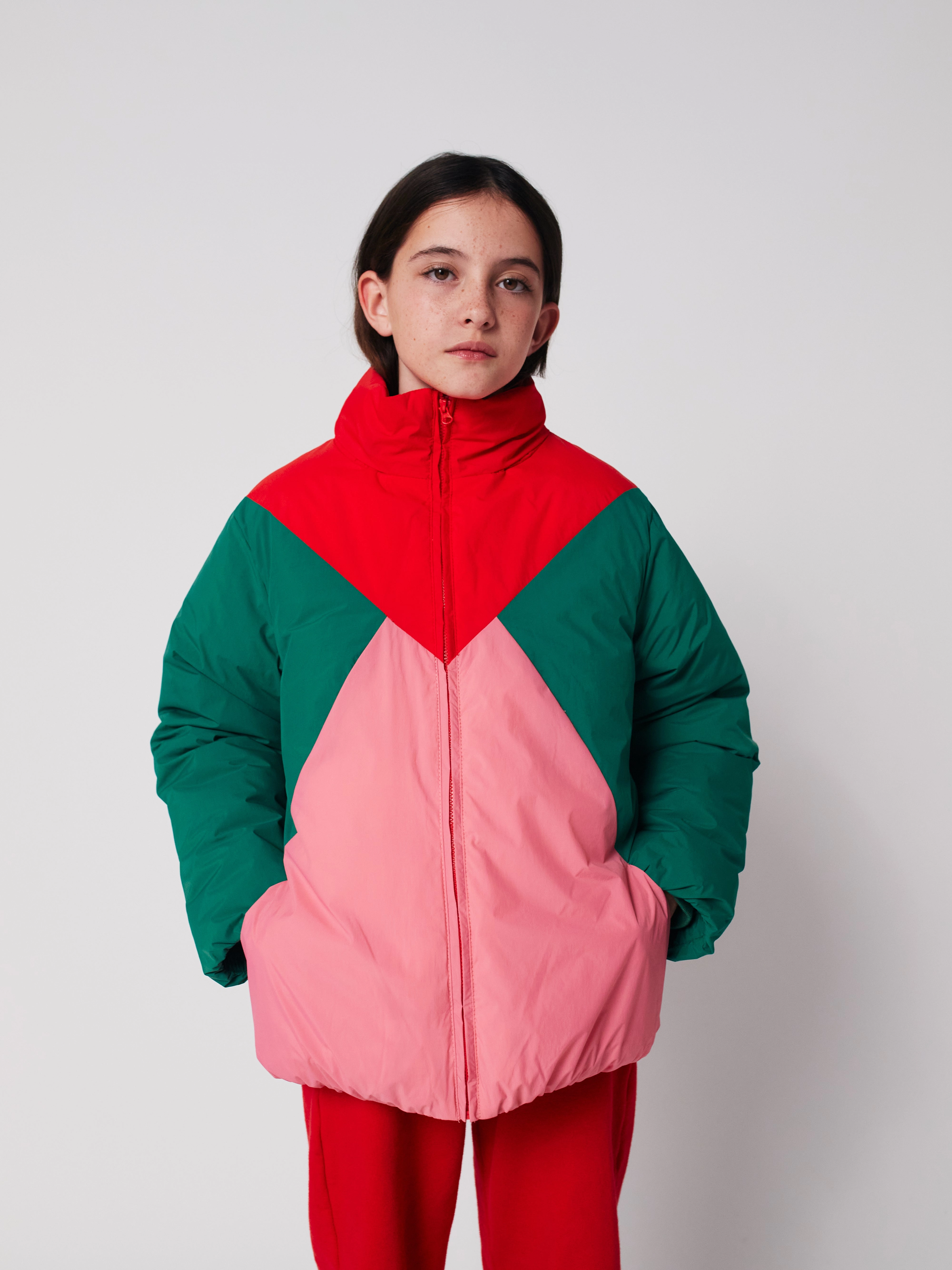 Bobo Choses Tic Tac Toe color block anorak, Multicolor Packable Technology