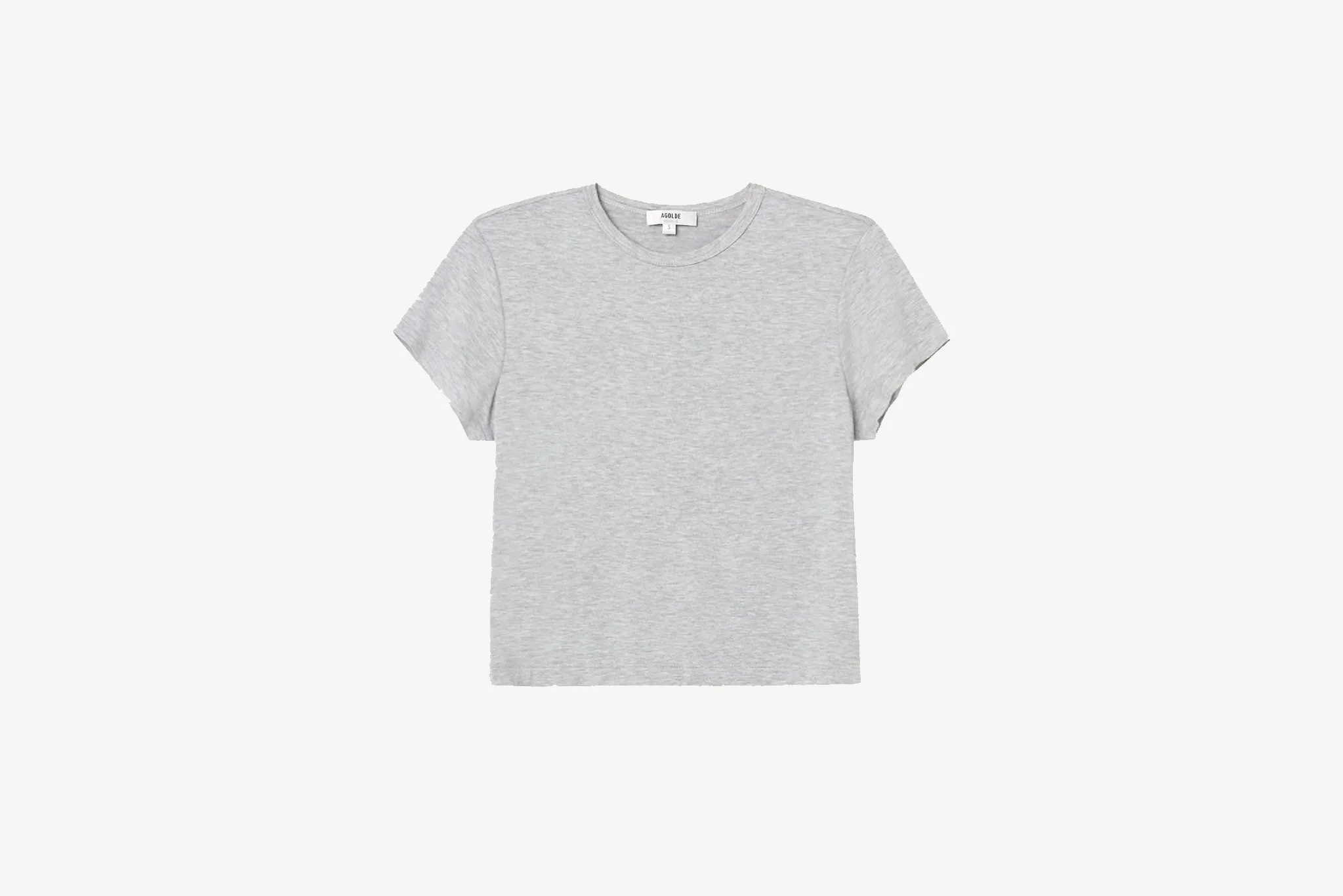 AGOLDE "Adine Shrunken Tee" W - Grey Heather Essential Shirt