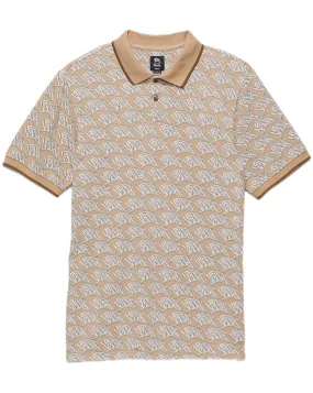 Vans Lewis Mills Short Sleeve Polo Shirt - Khaki Lightweight Fabric ChafeFree Design