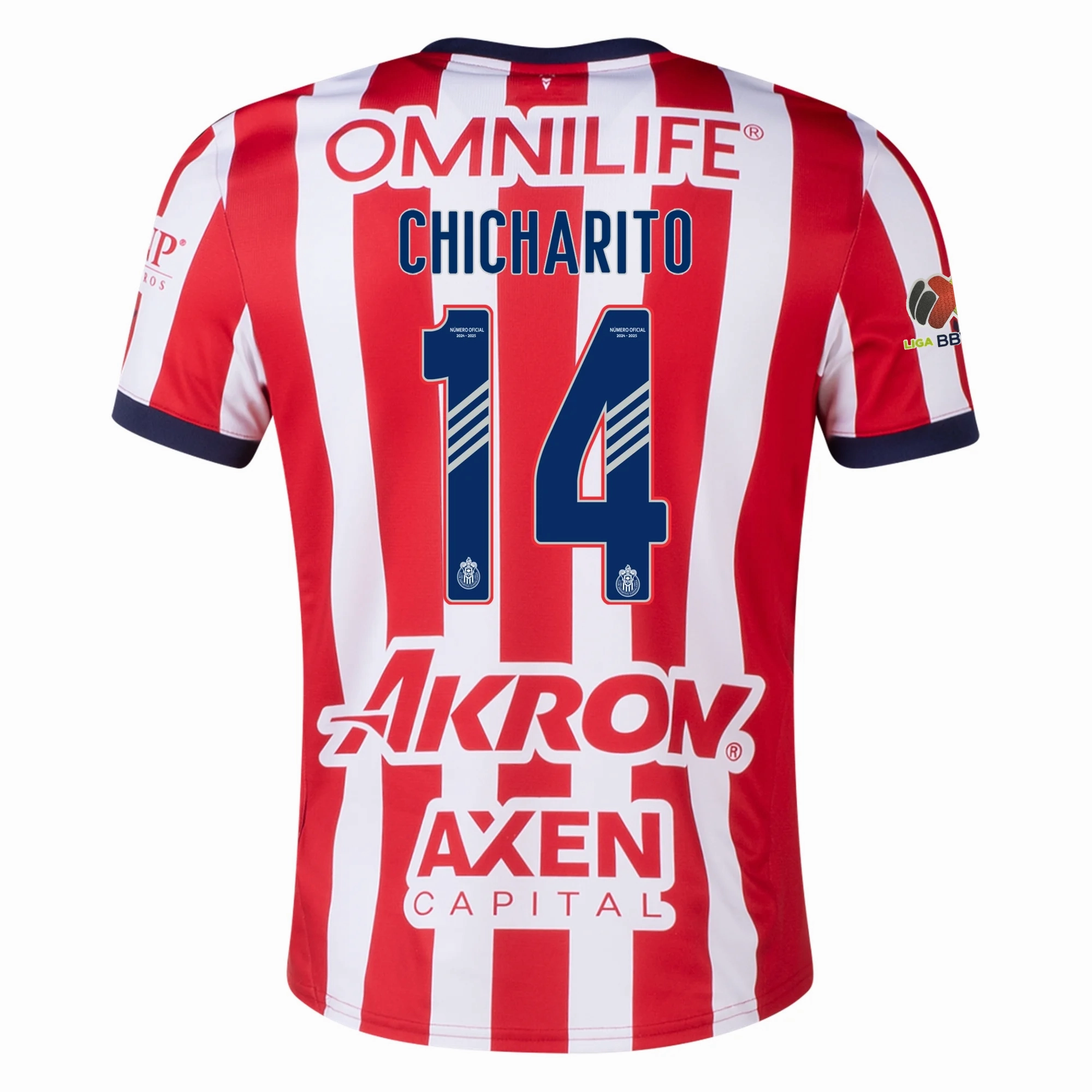 Odor Resistant Finish Fast Release Moisture Puma Chivas Chicharito Home Jersey w/ Liga MX Patch 24/25 (Puma Red/White)