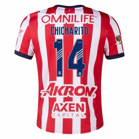Odor Resistant Finish Fast Release Moisture Puma Chivas Chicharito Home Jersey w/ Liga MX Patch 24/25 (Puma Red/White)