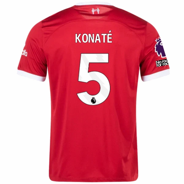 Adaptive Thermal Control Nike Liverpool Konate Home Jersey w/ EPL   No Room For Racism Patches 23/24 (Red/White)