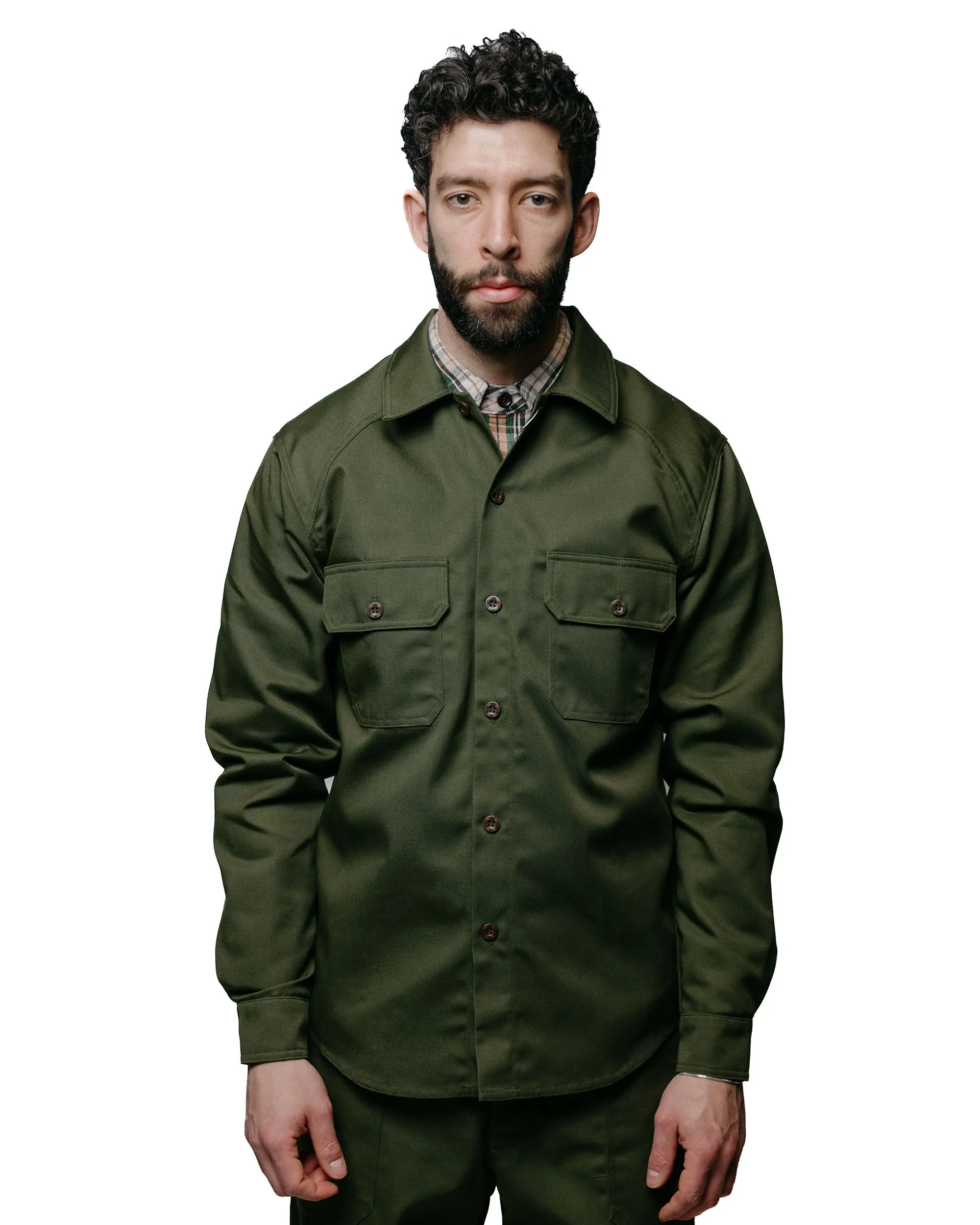 Durable Buttons Multi Functional Pockets Rosa Rugosa Ranger Long Sleeve Shirt Olive Drab