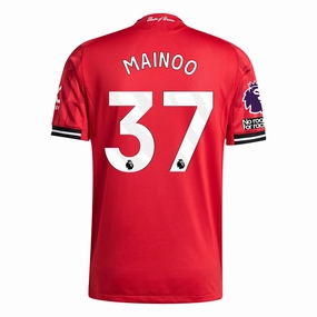 Odor Resistant Clothing Tech Frictionless Inner Layer adidas Mainoo Men's Manchester United Authentic Home Jersey 25/26 w/ NRFR   EPL Patch (Red)