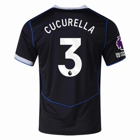 Nike Cucurella  Chelsea T90 Third Jersey w/ EPL   NRFR   CWCC Patch 25/26 (Black/Silver) Dynamic Performance Street Fashion