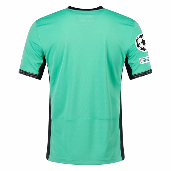 Nike Atletico Madrid Third Jersey w/ Champions League Patches 23/24 (Spring Green/Black) Dynamic Ergonomic Fit Relaxed Neckline