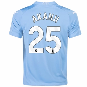 Puma Youth Manchester City Akanji Home Jersey 23/24 (Team Light Blue/Puma White) 3D Knit Seamless Pattern