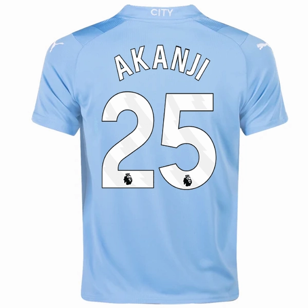 Layered Thermal Protection Shape Retention Fabric Puma Youth Manchester City Akanji Home Jersey 23/24 (Team Light Blue/Puma White)