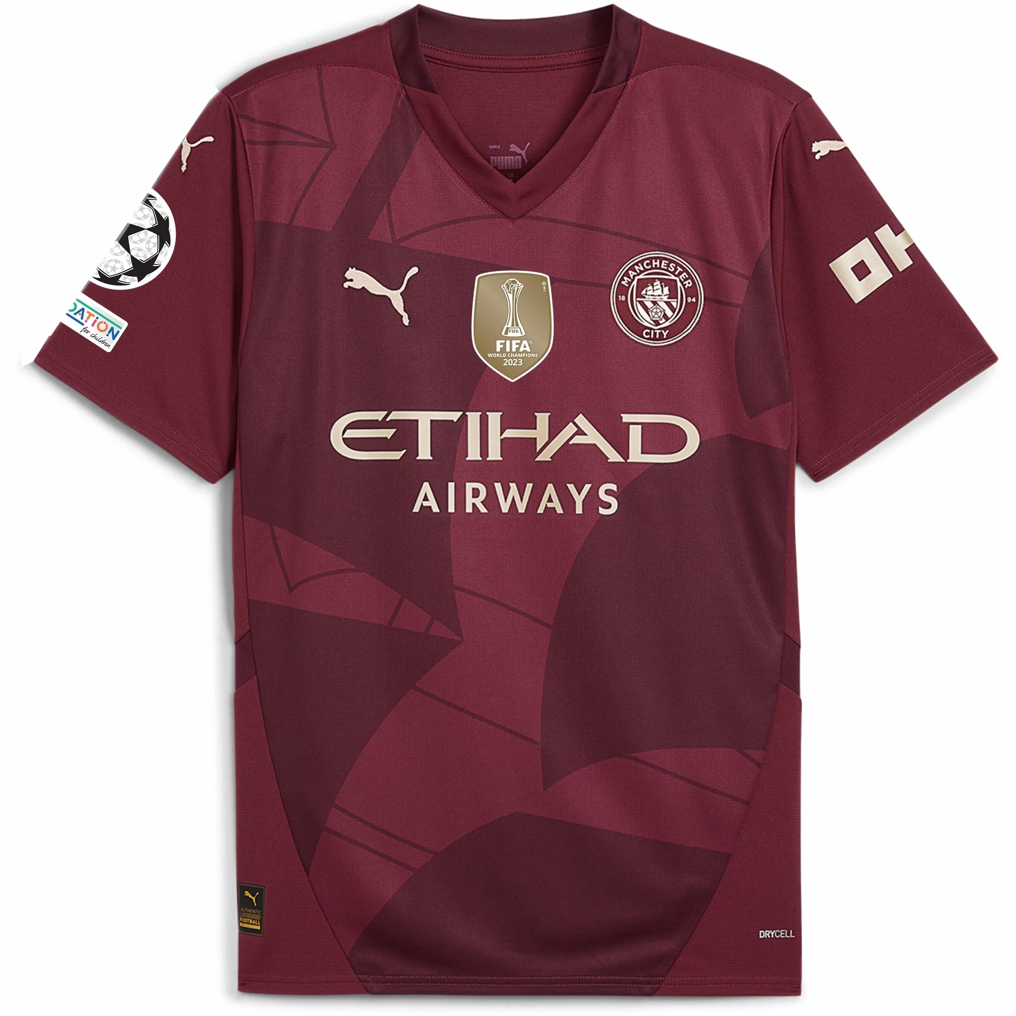 Smooth Silicone Gripper Puma Manchester City Third Jersey w/ Champions League   Club World Cup Patch 24/25 (Dark Jasper)