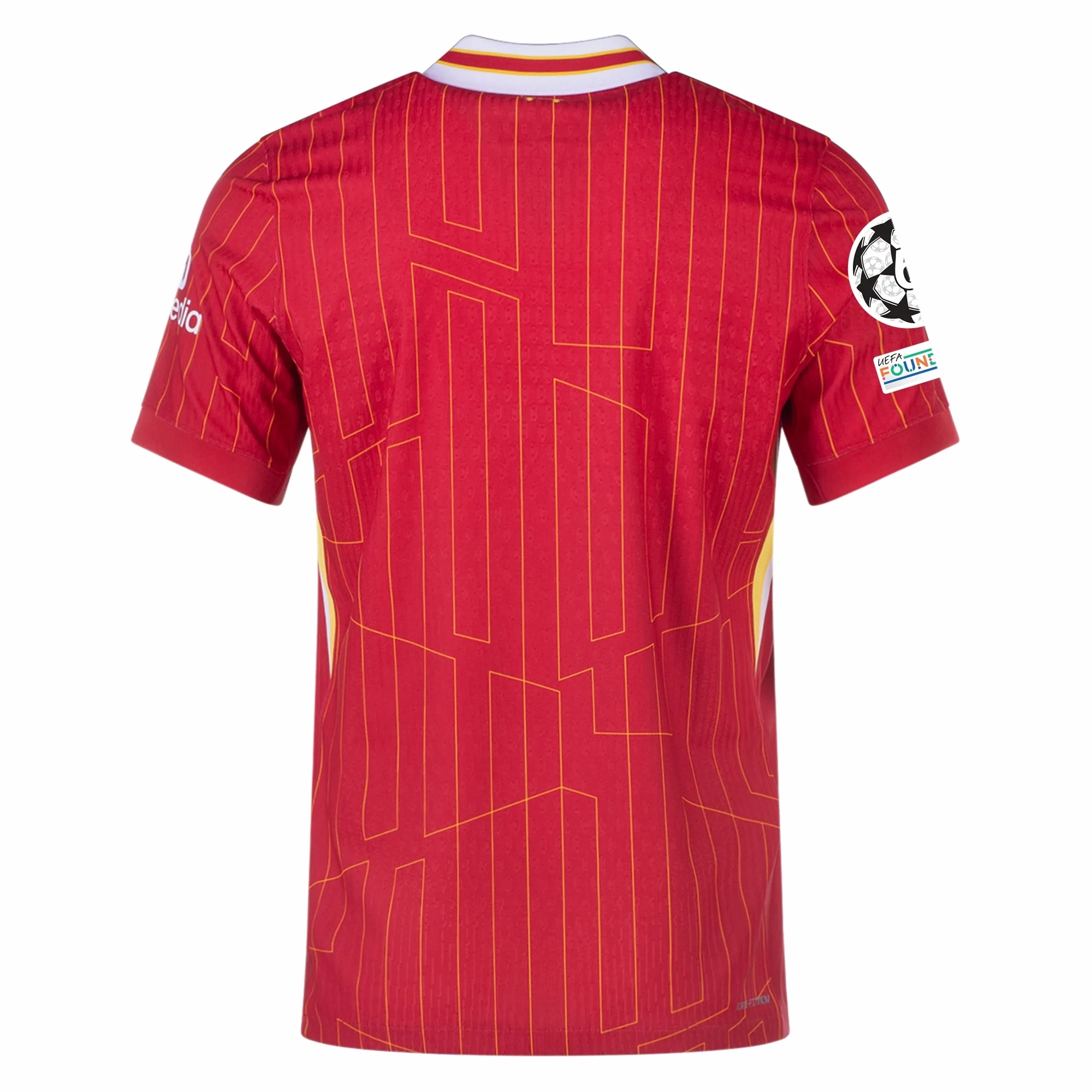 Nike Liverpool Match Authentic Home Jersey w/ Champions League Patches 24/25 (Gym Red/Chrome Yellow) Color Blocked