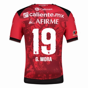 Layer Friendly Abrasion Resistant Zones Charly Gilberto Mora Men's Club Tijuana Xolos Home Jersey 25/26 w/ BBVA MX Patch (Red/Black)