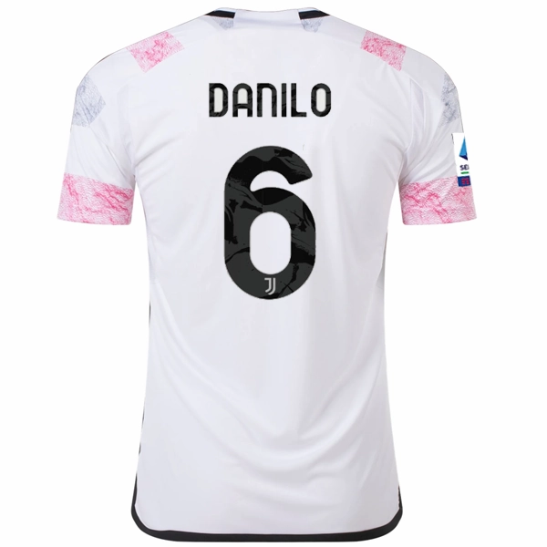 adidas Juventus Danilo Away Jersey w/ Serie A 23/24 (White) Temperature Regulating Fiber Street Motion