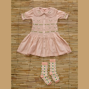 Figure-Skimming Transitional-Wear Bonjour Diary Romantic Tunic Dress, Light Pink Sushi